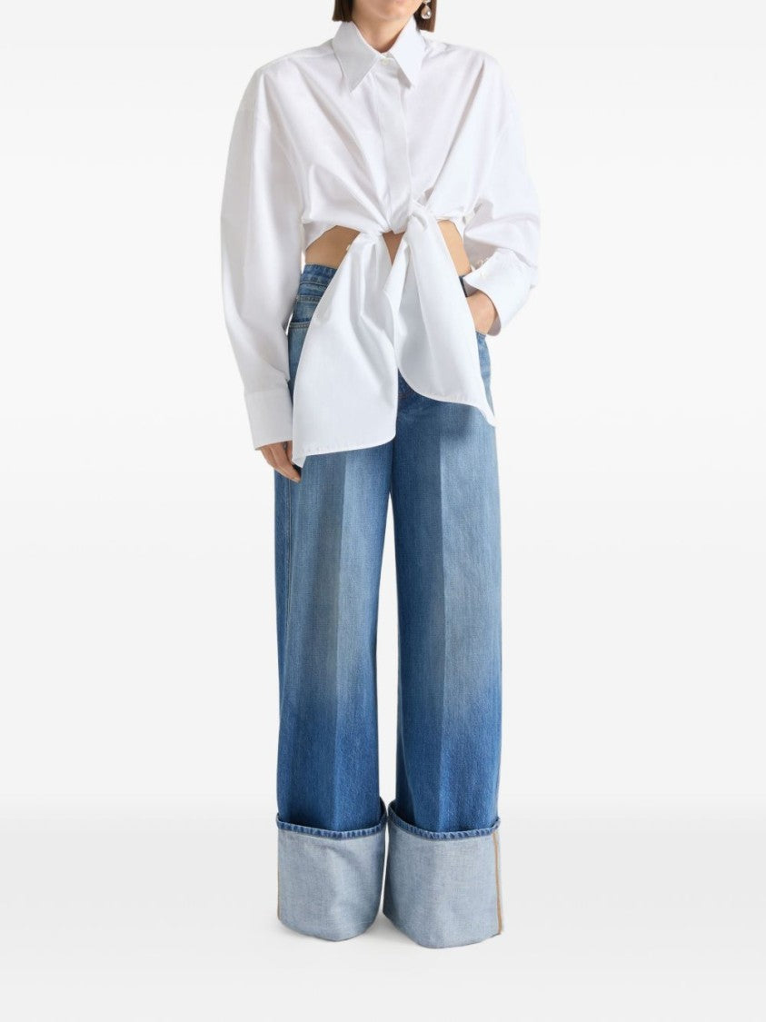 Givenchy Wide-Leg Jeans With High Waist And Distinctive Cuff