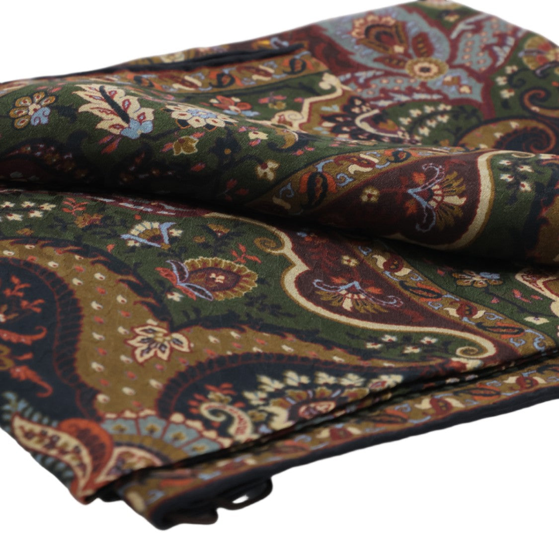 Etro Multicolor Ornate Paisley Floral Print Silk Scarf