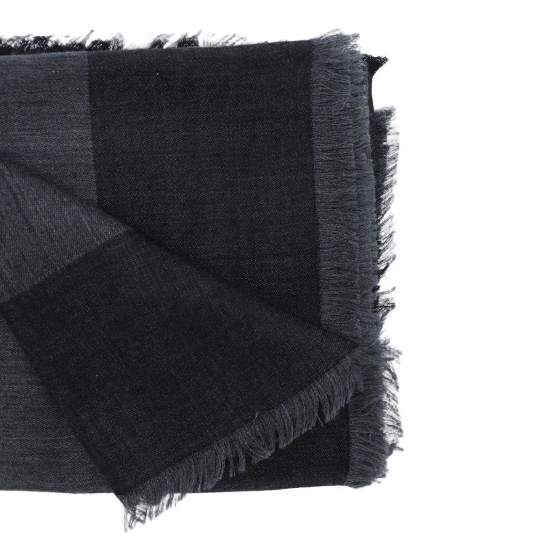 Saint Laurent Grey Two-Tone Fringed Scarf