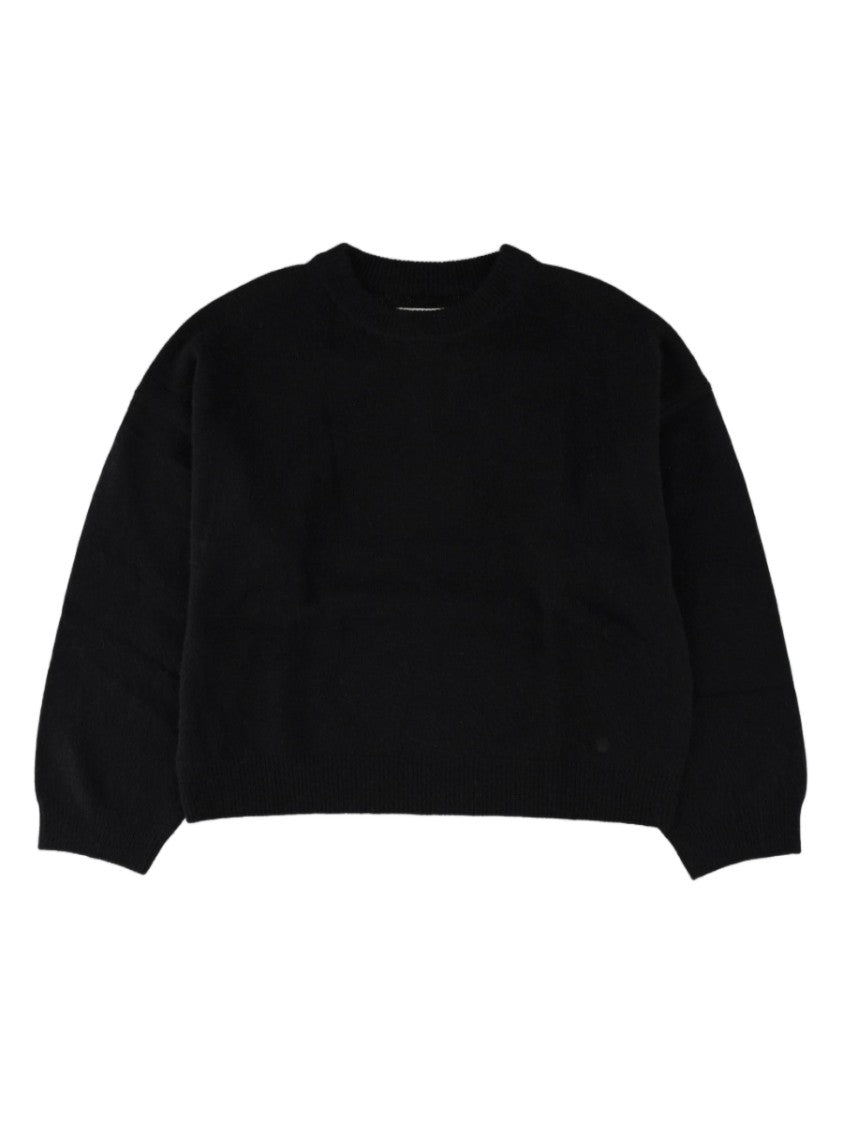 Loulou De Saison Black Relaxed Ribbed Wool-Blend Sweater