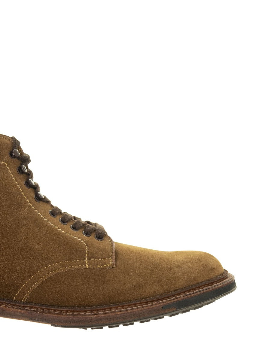 Alden Plain Toe Snuff Suede Boots With Commando Sole