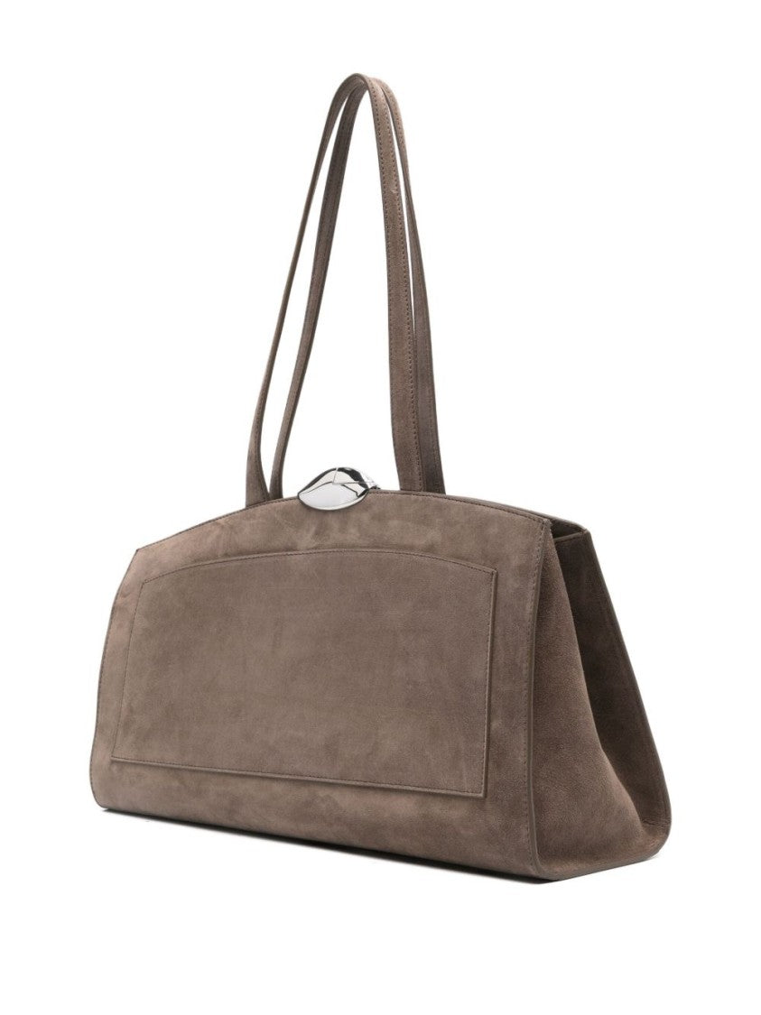 Benedetta Bruzziches Structured Calfskin Handbag With Metallic Clasp