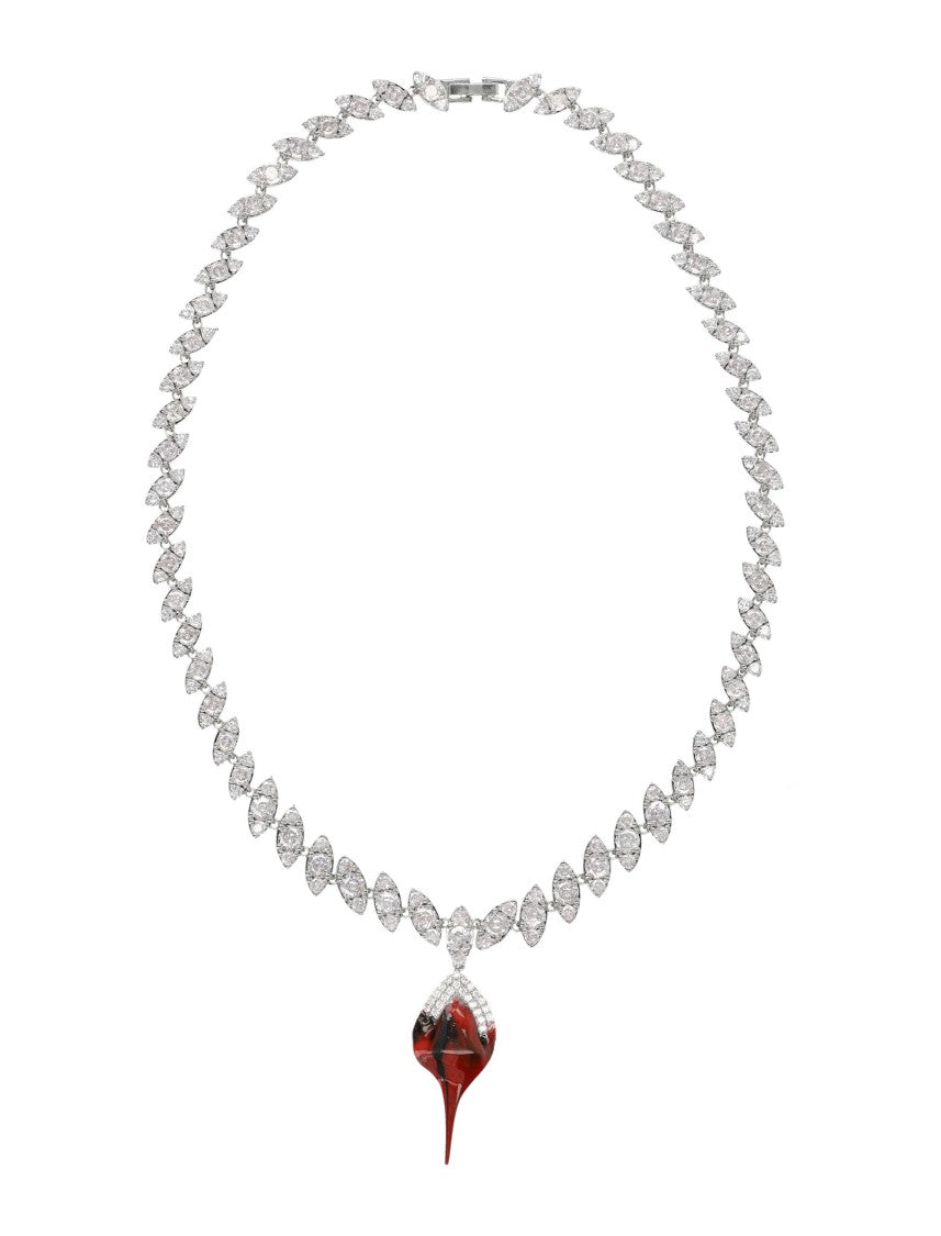 Ottolinger Diamond Deep Dip Crystal Rubber Teardrop Necklace