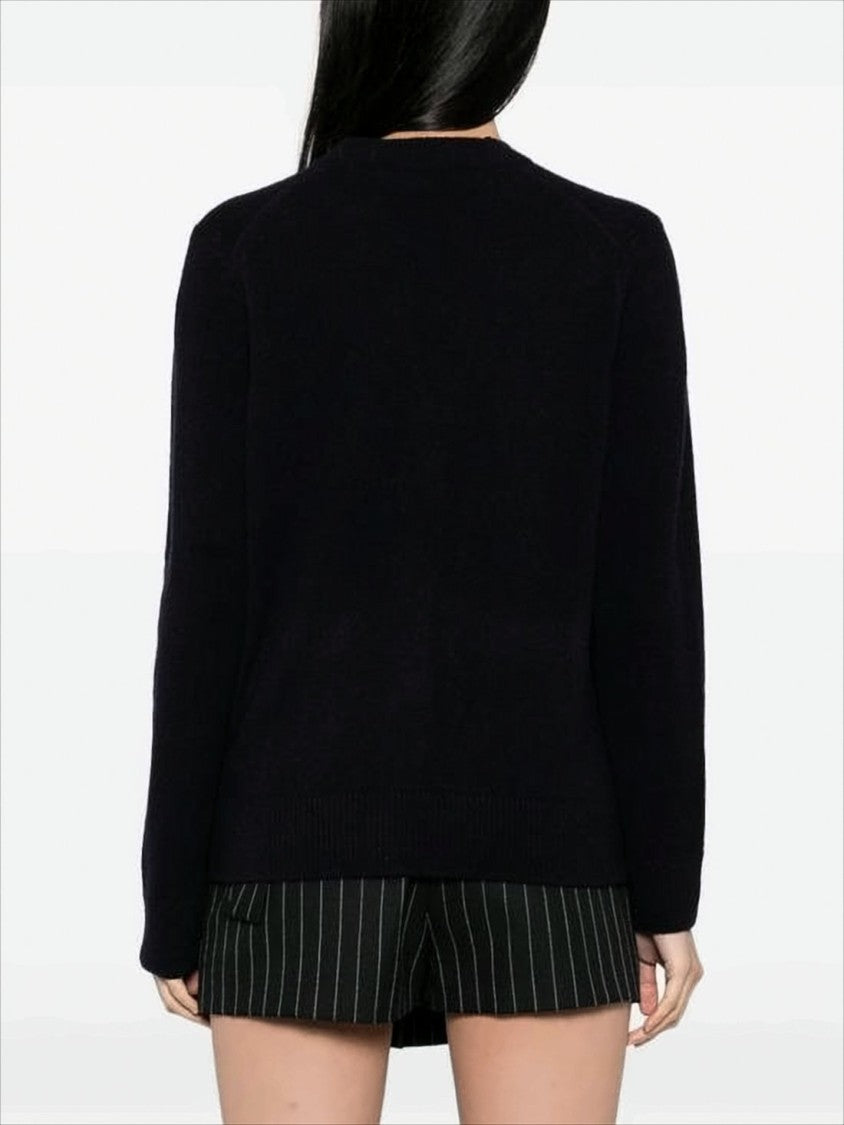 Maison Kitsuné Boxy Black Wool Cardigan