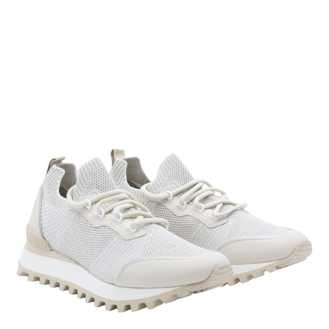 Eleventy Sand-Toned Sneakers With Refined Detailing