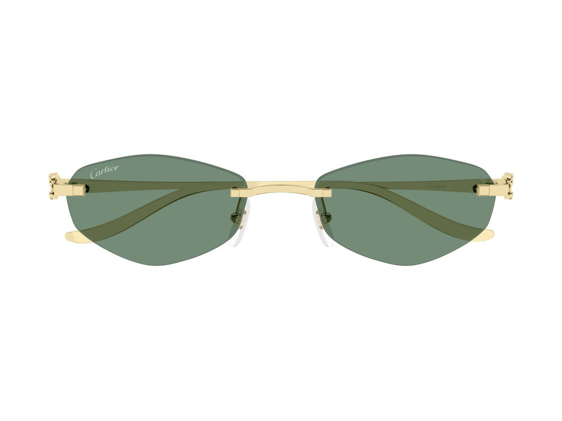 Cartier Green Ct0675s Rimless Panther Sunglasses