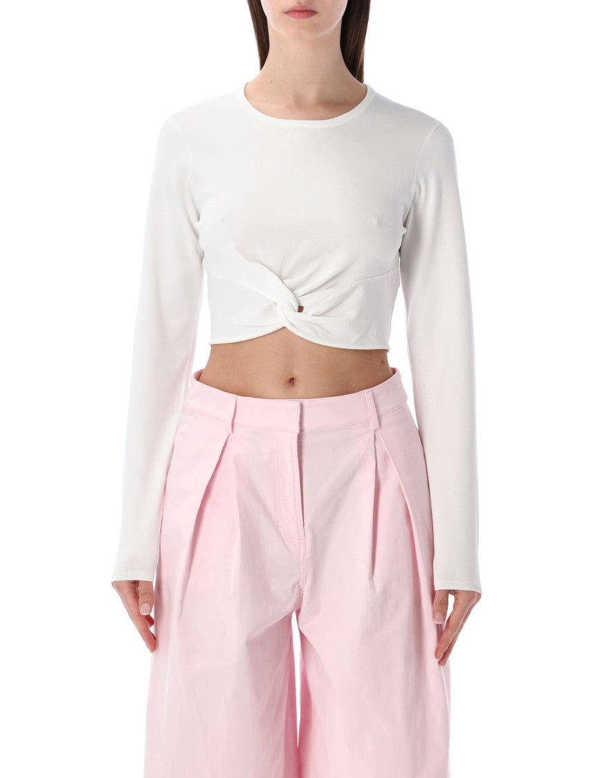 The Garment Knotted Front Knit Top With Long Sleeves