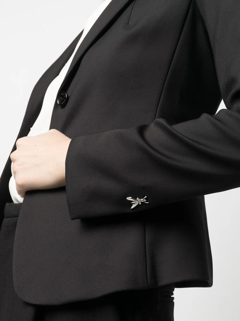 Patrizia Pepe Single-Breasted Tailored Jacket With Bow Detail