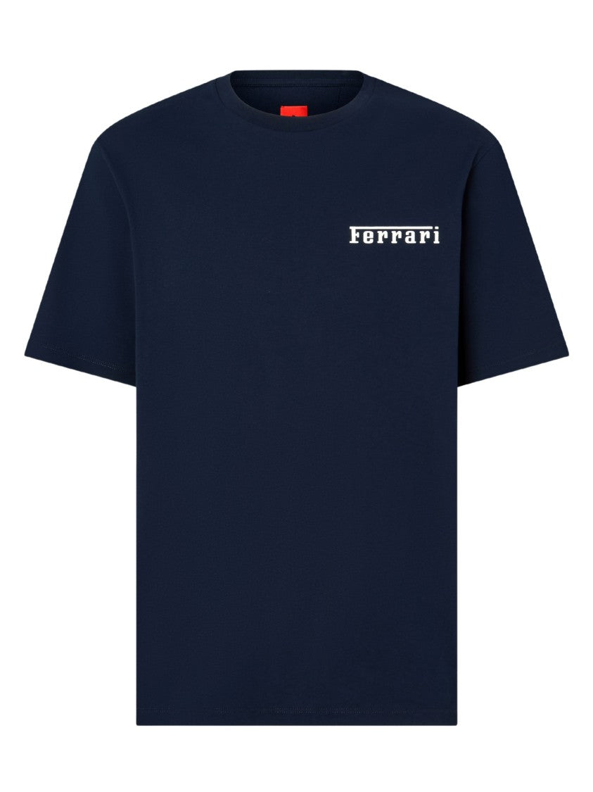 Ferrari White Cotton Minimalist Logo T-Shirt