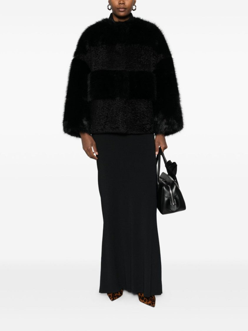 Valentini 1972 Textured Short Coat With Plush Panels