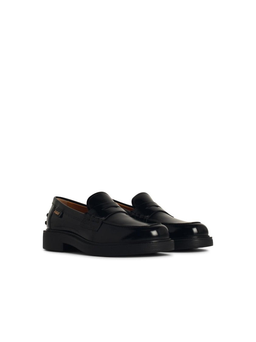 Tod's Black Leather Loafers