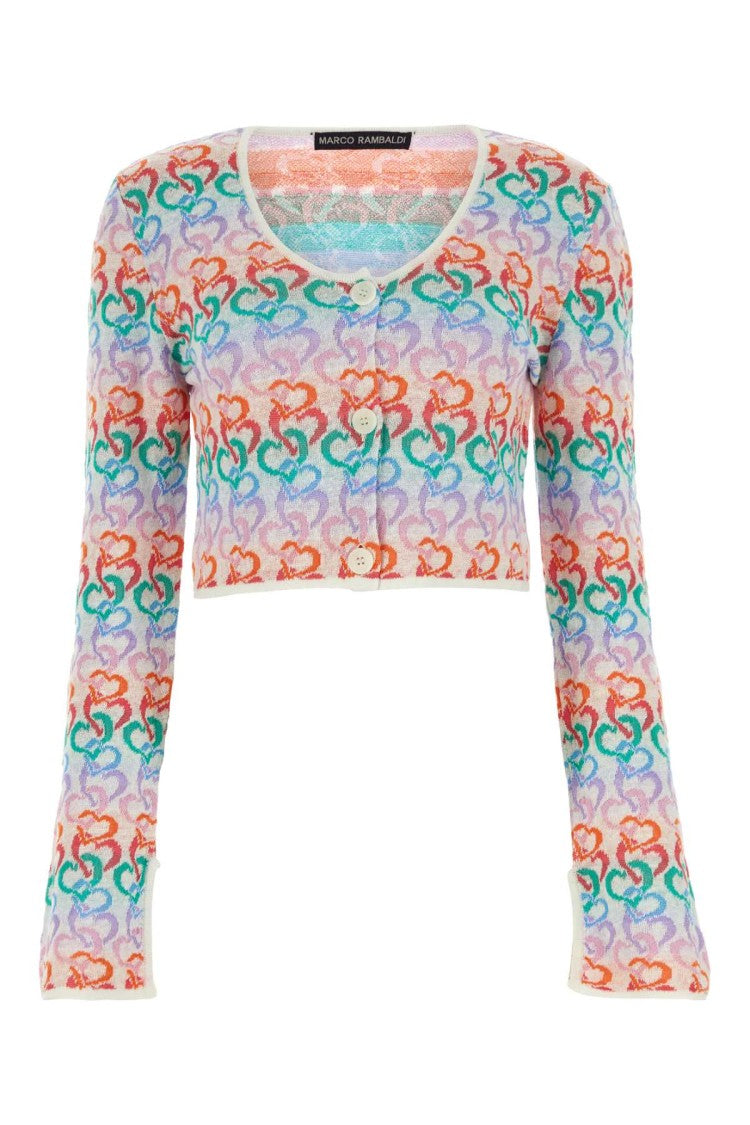 Marco Rambaldi Embroidered Linen Blend Cardigan