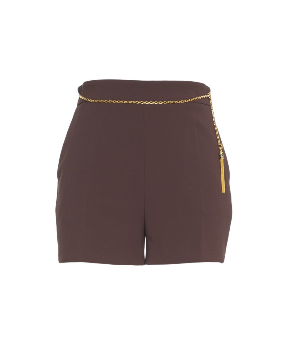 Elisabetta Franchi High-Waisted Shorts With Gold Chain Detail
