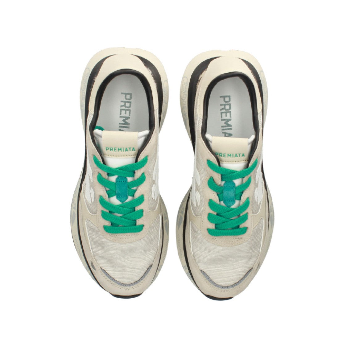 Premiata Lauryn Suede And Technical Fabric Sneakers Butter