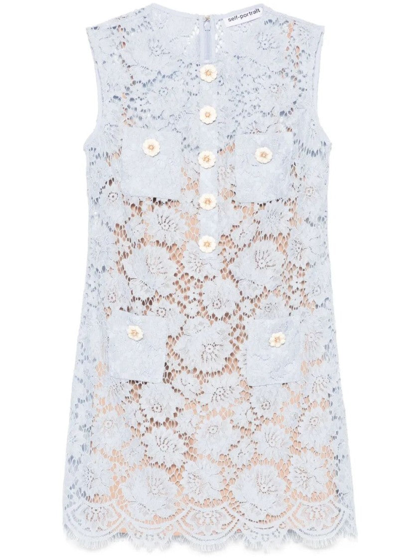 Self-Portrait Fine Lace Mini Dress