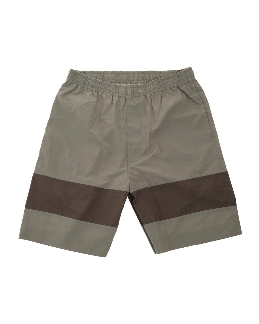Craig Green Barrel Grey Cotton Shorts With Bold Stripes