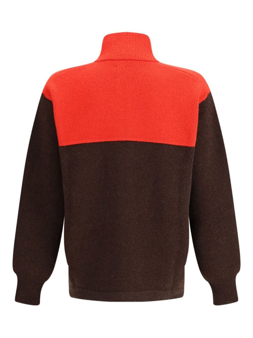 Gr10k Brown Multicolor Colourblock Logo Jacket