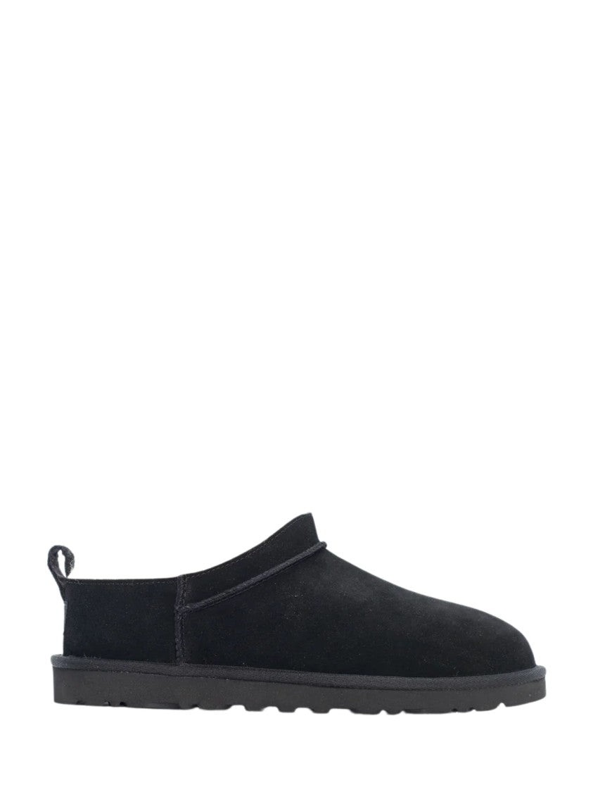 Ugg Black Closed Toe Plush Fur Sandals
