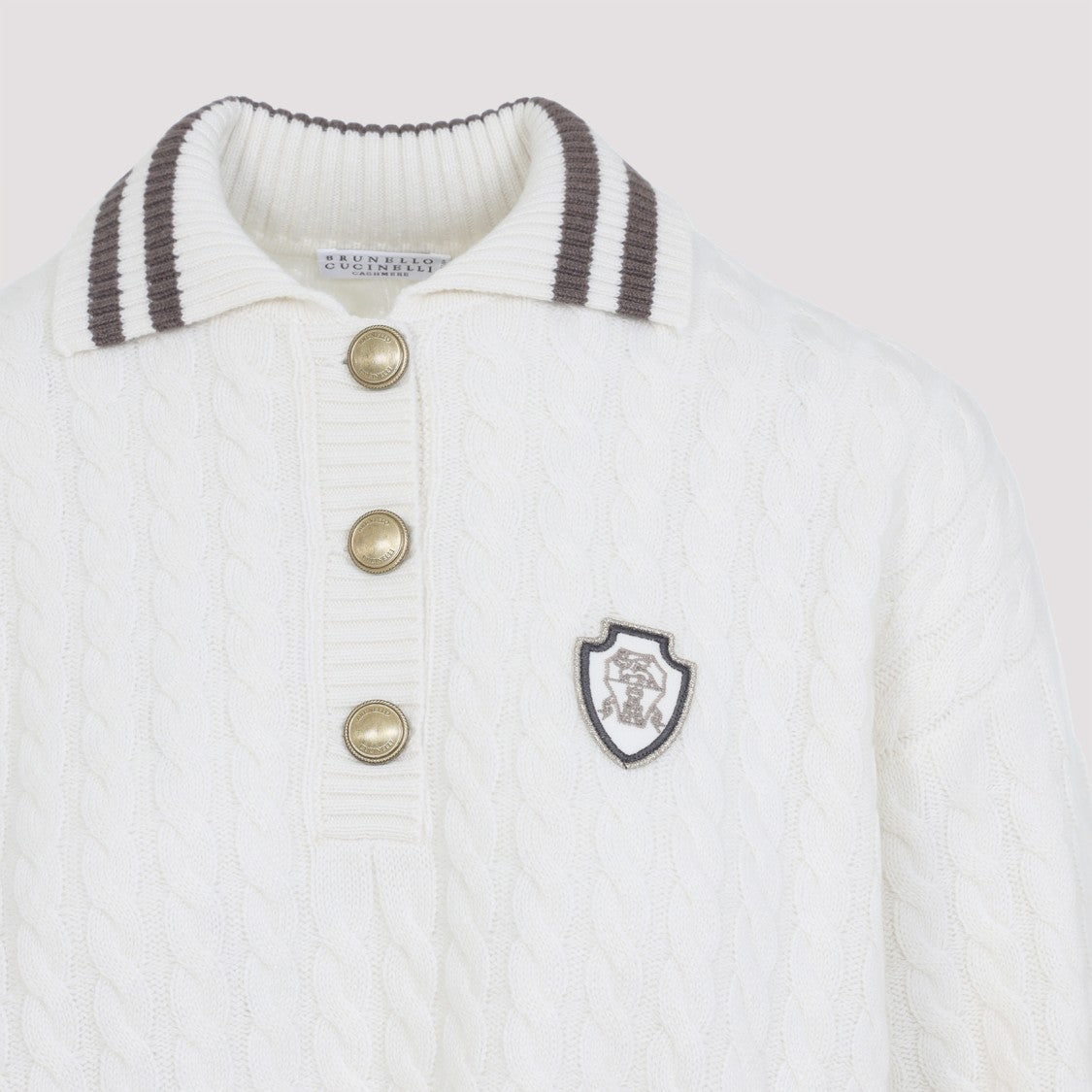 Brunello Cucinelli Cropped Cable Knit Cashmere Sweater