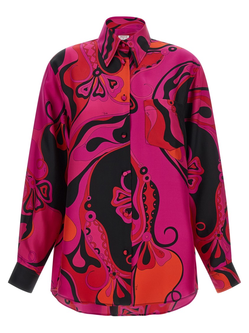 Emilio Pucci Patterned Silk Twill Shirt
