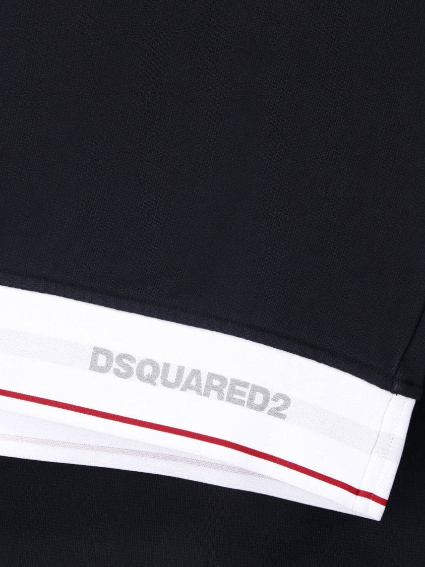 Dsquared2 Black Cotton Drawstring Hoodie