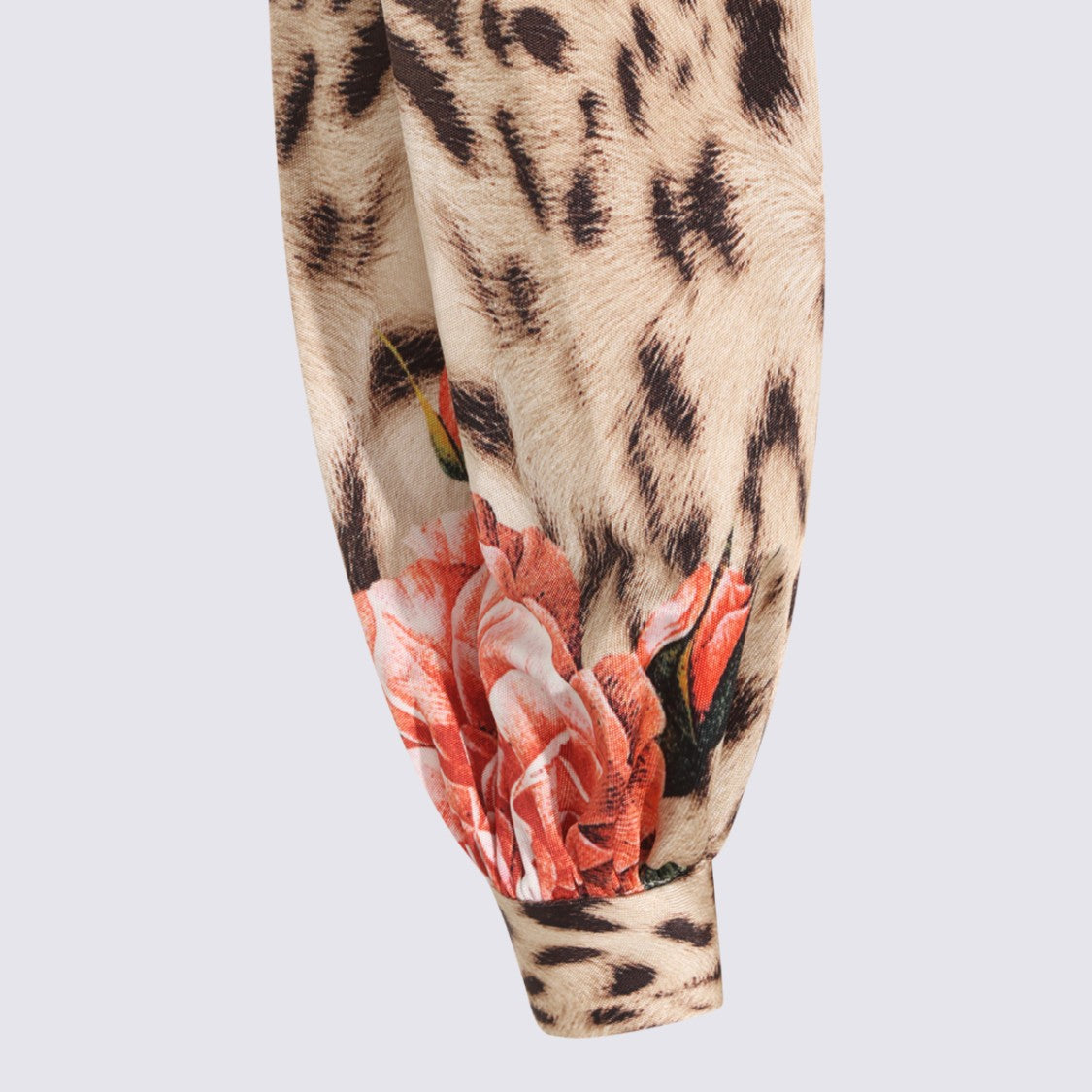 Roberto Cavalli Cropped Shirt With Bold Leopard Print