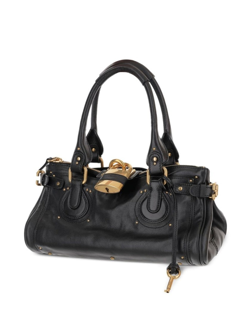 Chloé Black Grained Buffalo Leather Paddington Bag