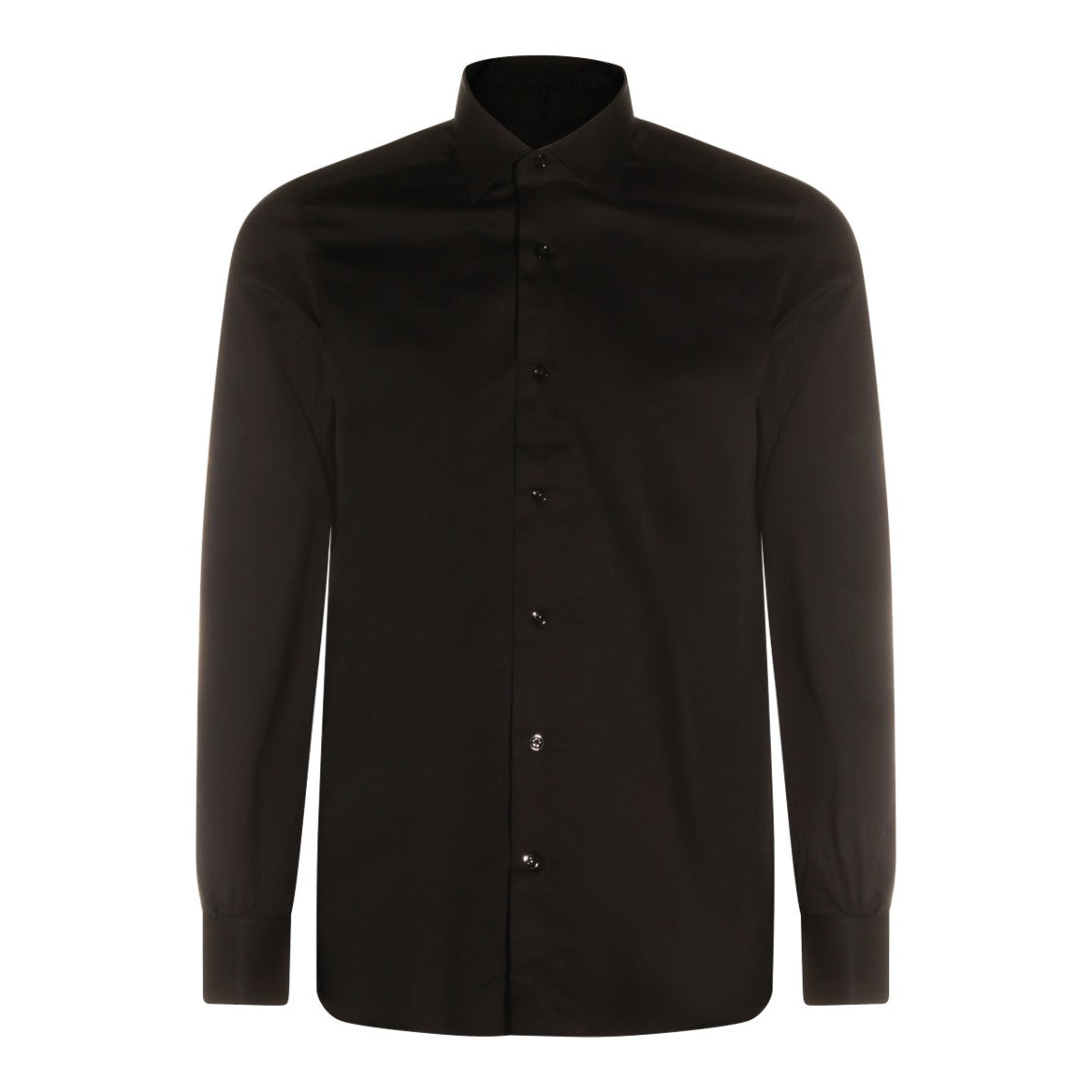 Mazzarelli Long-Sleeve Pointed Collar Shirt With Button-Down Front