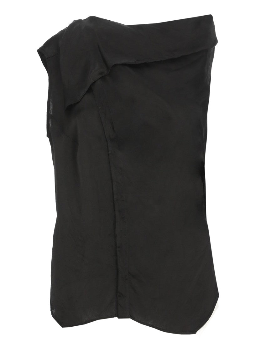 Rick Owens Black Sl Island Asymmetric Vest