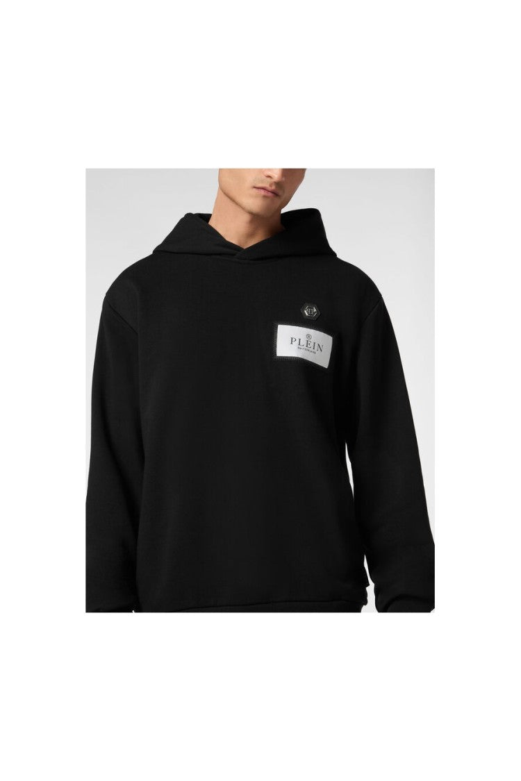 Philipp Plein Hooded Sweatshirt With Prominent Logo Patch