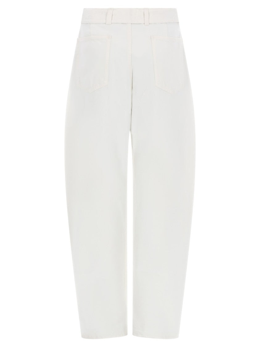 Lemaire Neutral Twisted Straight Leg Cotton Formal Pants