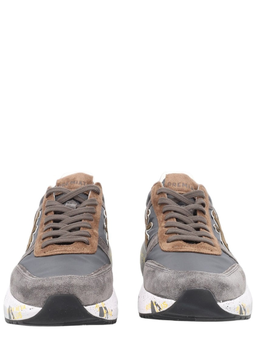 Premiata Charcoal Suede Artistic Sole Accent Sneakers