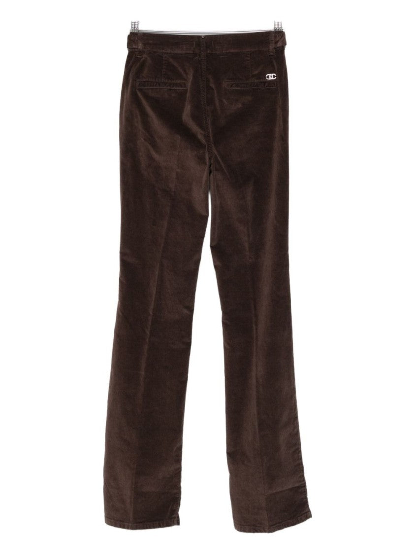 Liu Jo Straight-Leg Brown Trousers With Mid-Rise Waist
