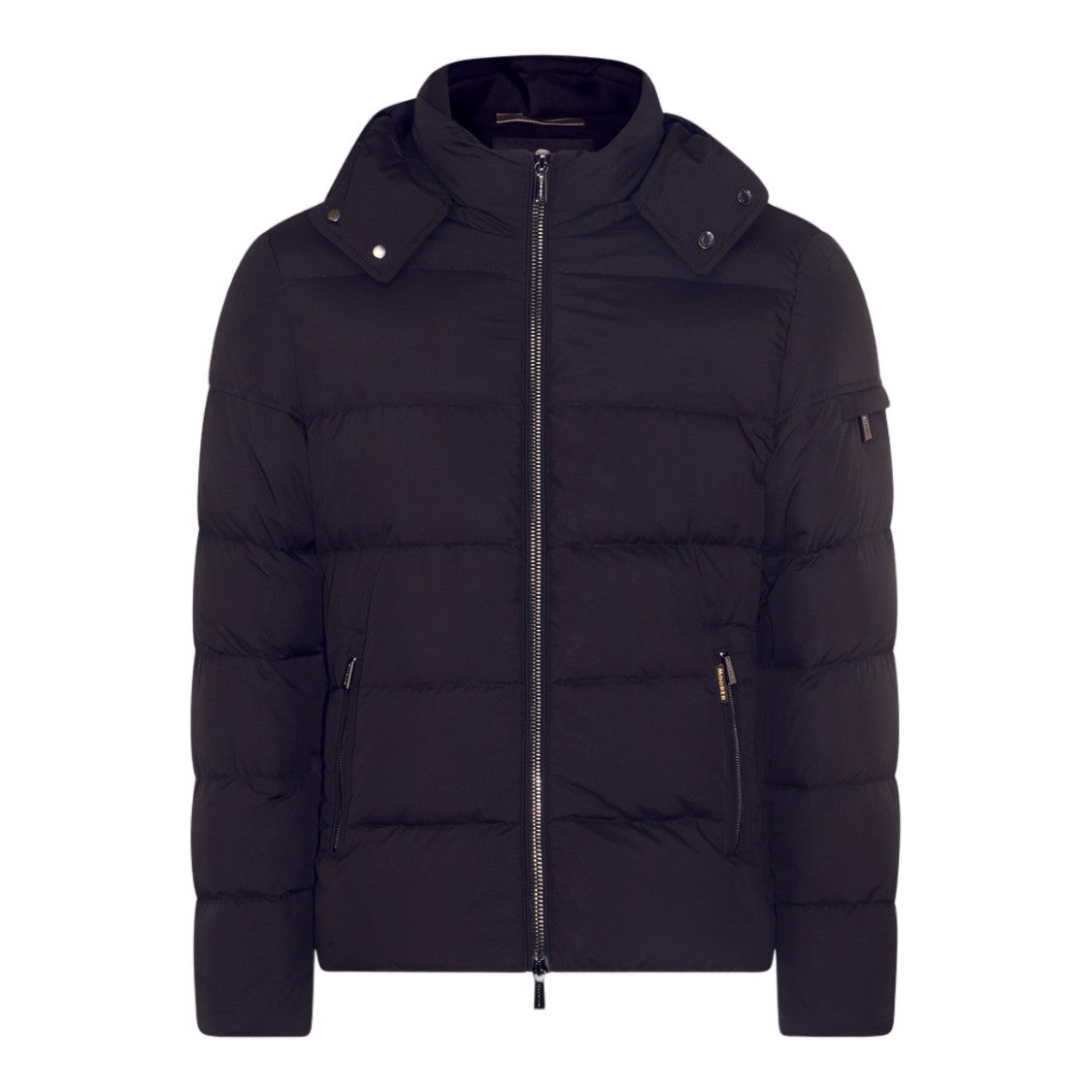 Moorer Tailored Black Quilted Puffer Coat With Detachable Hood