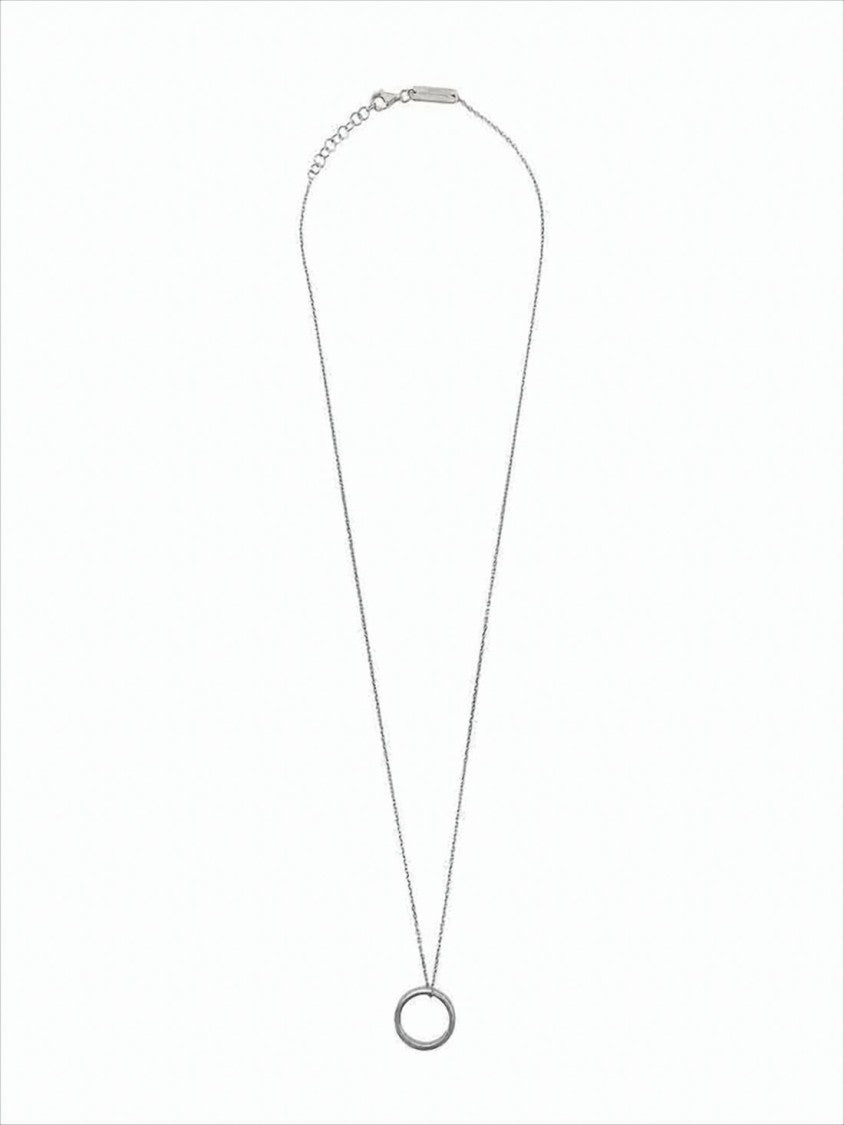 Maison Margiela Fine Silver Necklace With Circular Pendant