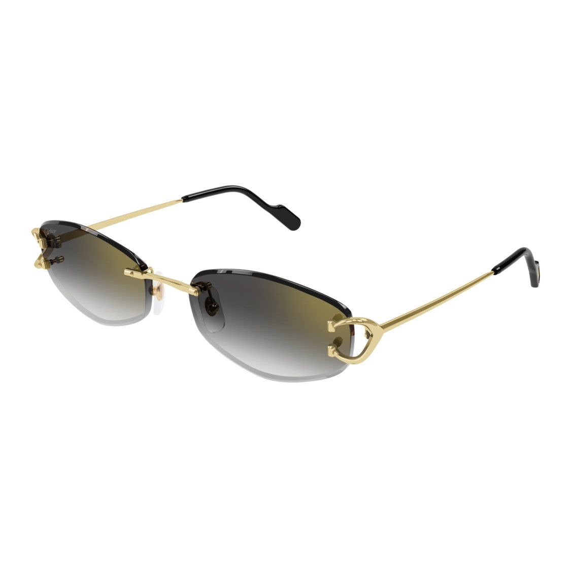 Cartier Rimless Sunglasses With Gradient Lenses And Gold Temples