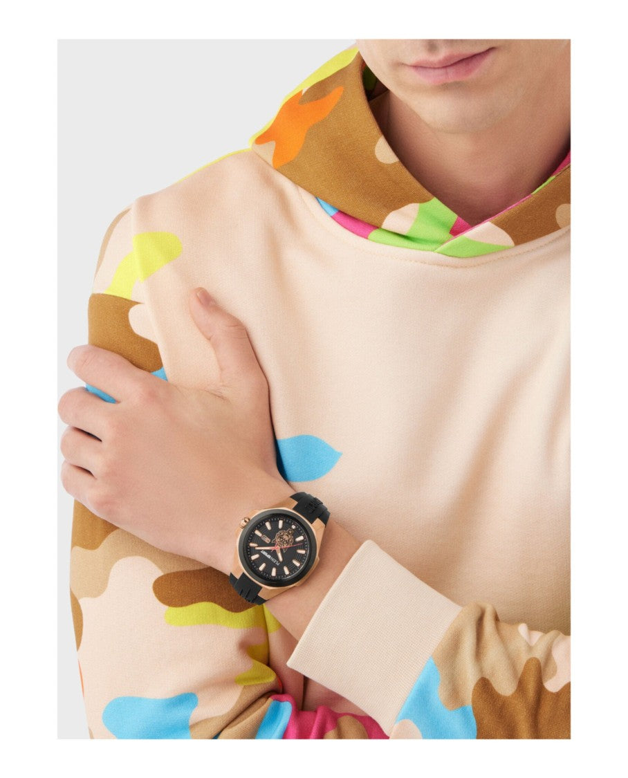 Plein Sport 47Mm Tigermaster Silicone Watch With Rose Gold Case