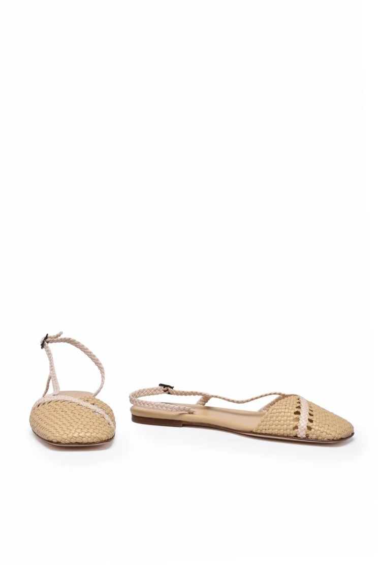 Hereu Asymmetrical Leather Sandal - Beige
