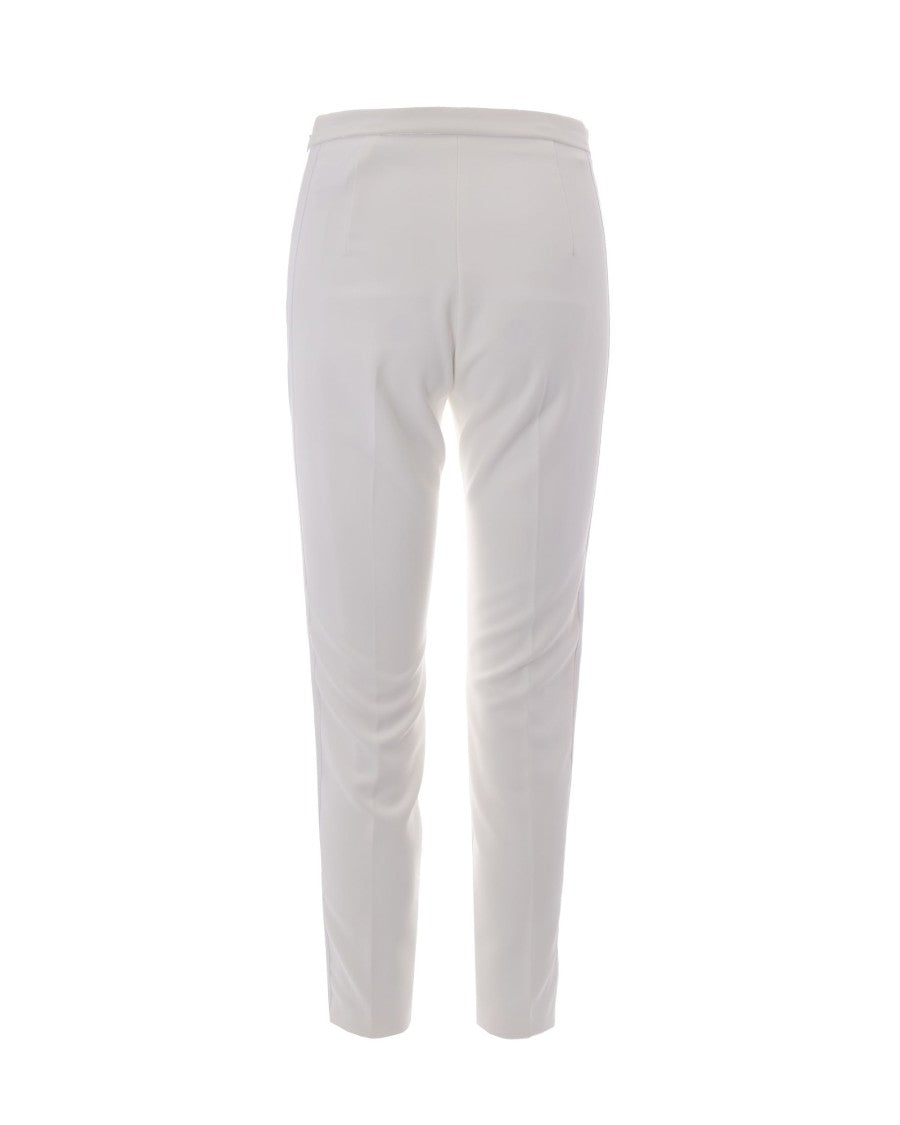 Elisabetta Franchi Lightweight Crepe Trousers With Satin Side Bands