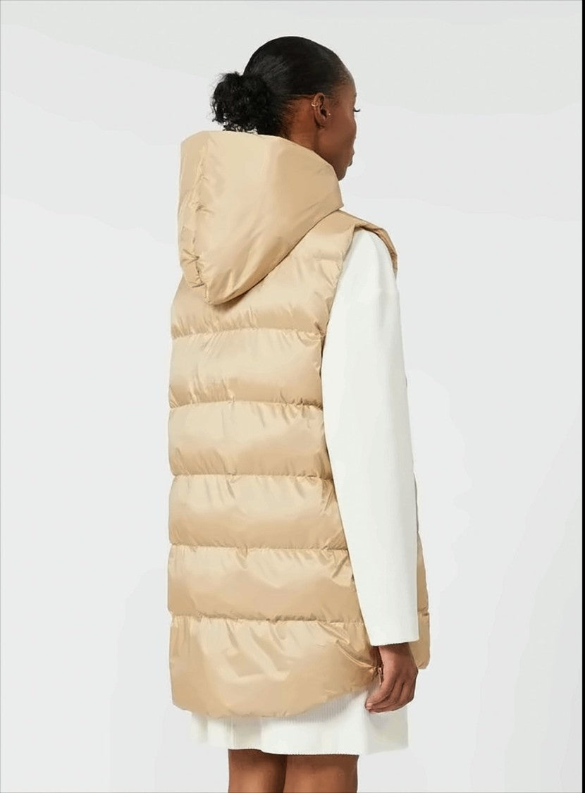 Max Mara Iridescent Nylon Canvas Oversized Quilted Vest