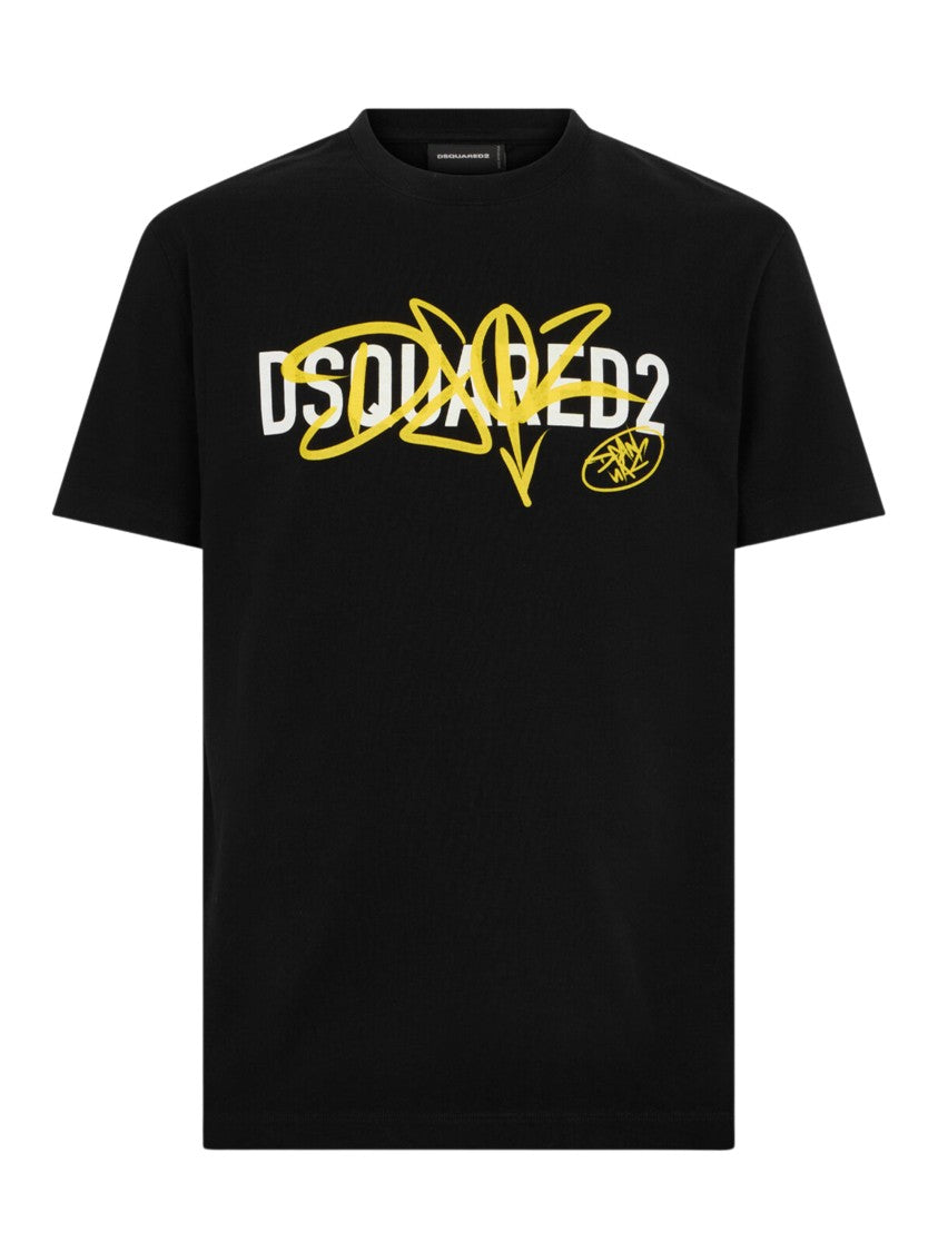 Dsquared2 Contrasting Graphic Logo Cotton T-Shirt