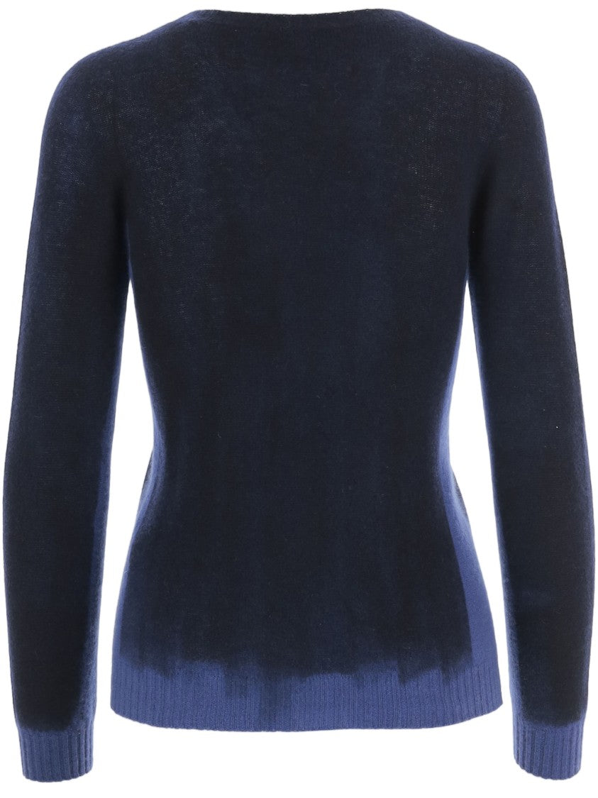 Oliver Lattughi Navy Gradient Cashmere Sweater