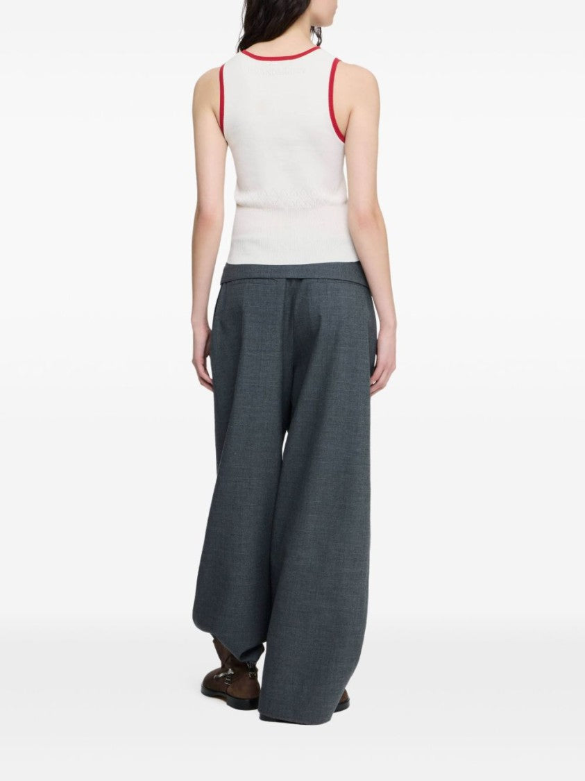 J. W. Anderson Fitted Sleeveless Knitted Vest With Contrasting Trim