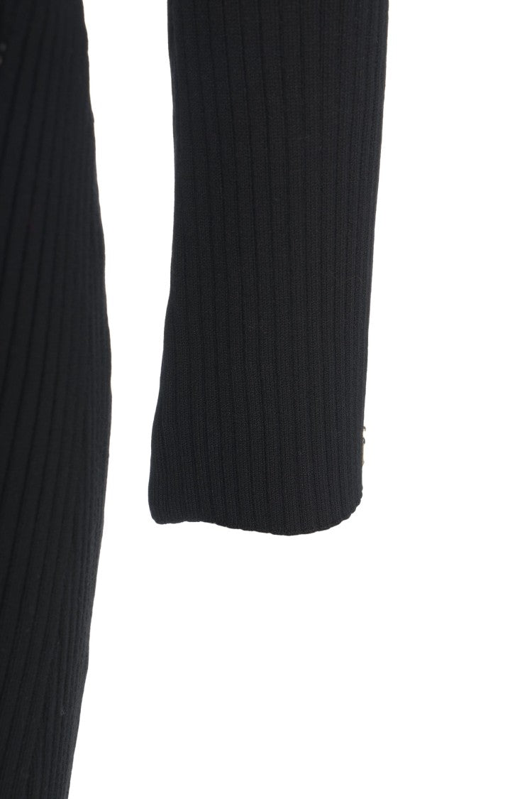 Guess By Marciano Ribbed Knit Maxi Dress With Decorative Gold Buttons