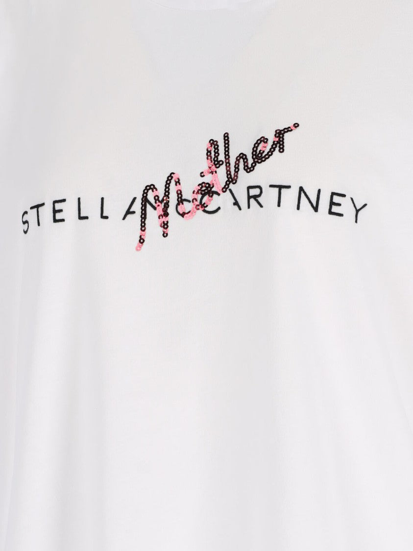 Stella Mccartney Logo Sequin T-Shirt – White
