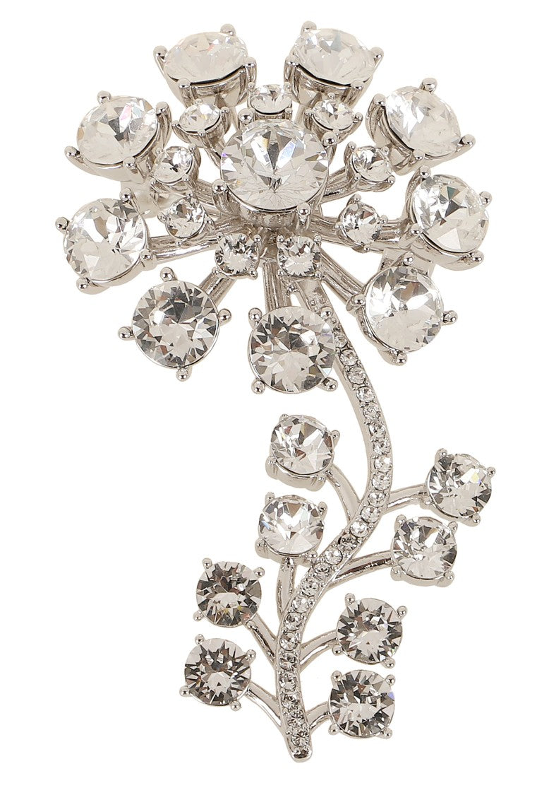 Self-Portrait Silver Crystal Flower Brooch