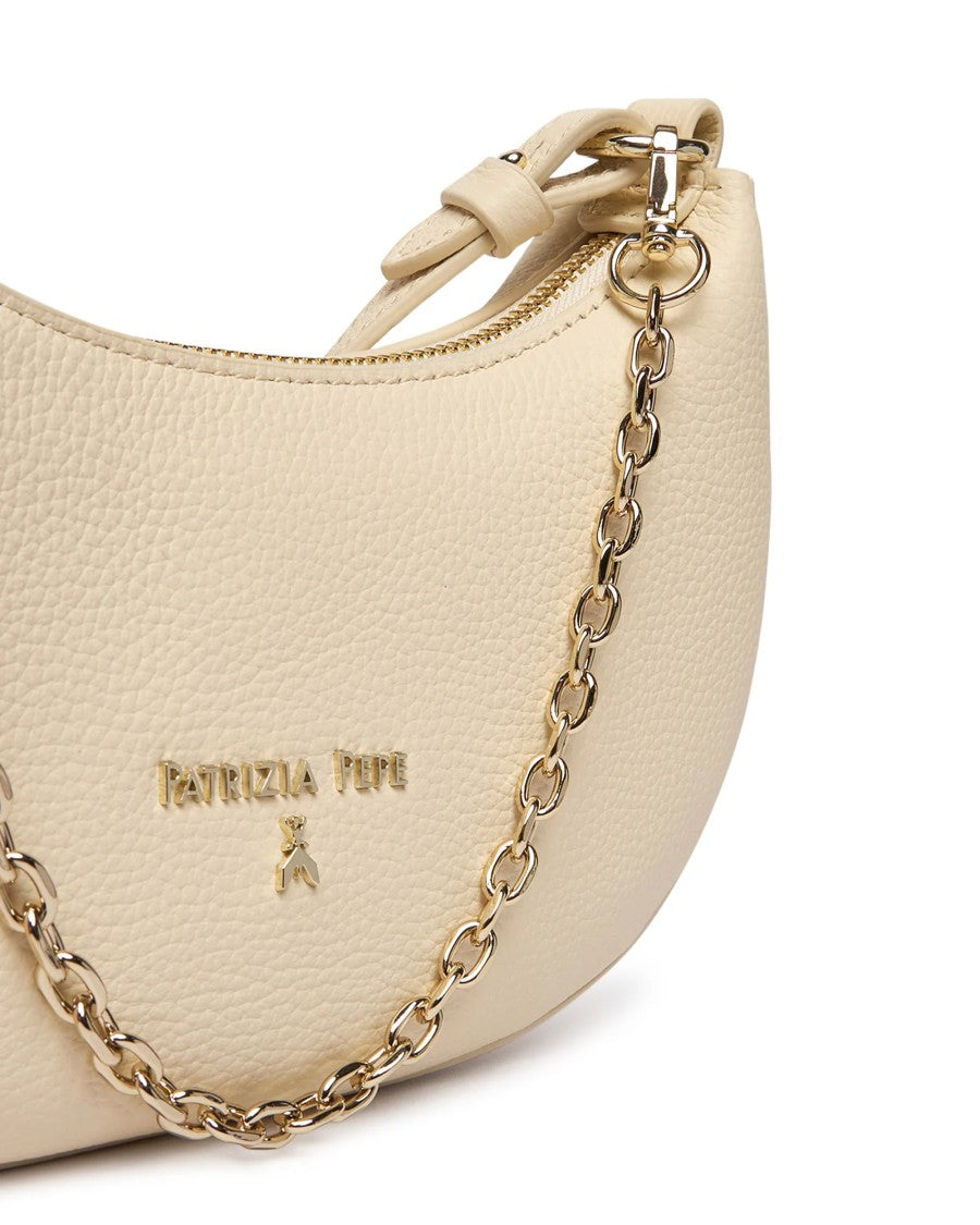 Patrizia Pepe Wooly White Crescent Bag
