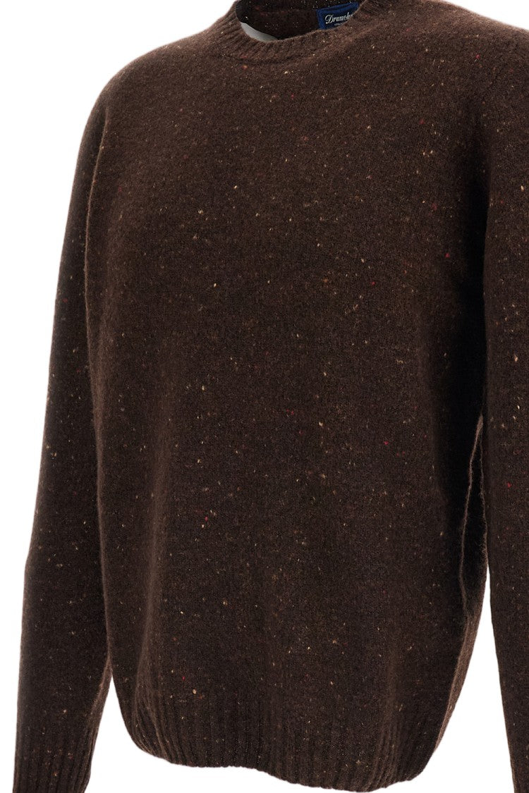 Drumohr Flecked Tweed Effect Jersey-Knit Sweater