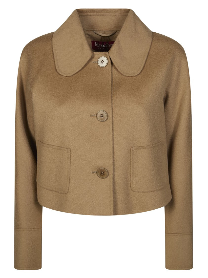Max Mara Brown Trionfo Cropped Pleated Jacket