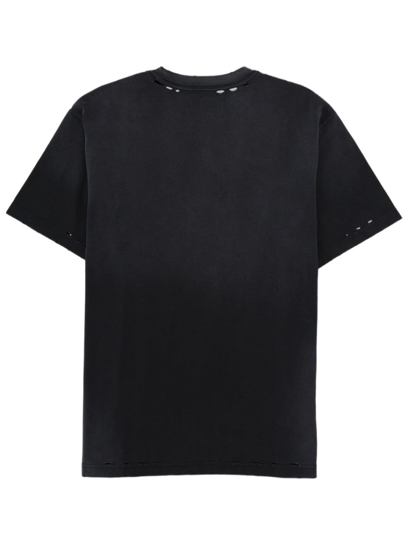 Purple Brand Sequence Graphic Print Black Cotton T-Shirt